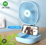 DP-7636 Rechargeable 2400mAh Lithium Battery Foldable Desk Fan With LED Lamp (Mobile Holder Design) - Image 3
