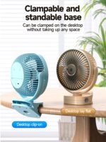 DP-7638 USB Rechargeable Adjustable Clip Mini Desk Fan With Night light- 4000mAh battary - Image 6