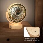 DP-7638 USB Rechargeable Adjustable Clip Mini Desk Fan With Night light- 4000mAh battary