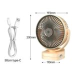 DP-7638 USB Rechargeable Adjustable Clip Mini Desk Fan With Night light- 4000mAh battary - Image 4