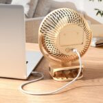 DP-7638 USB Rechargeable Adjustable Clip Mini Desk Fan With Night light- 4000mAh battary - Image 3