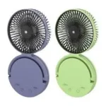 DP-7637 AC/DC Rechargeable 8000mAh Lithium Battery Auto Rotating Foldable Desk Fan With LED Lamp. - Image 2