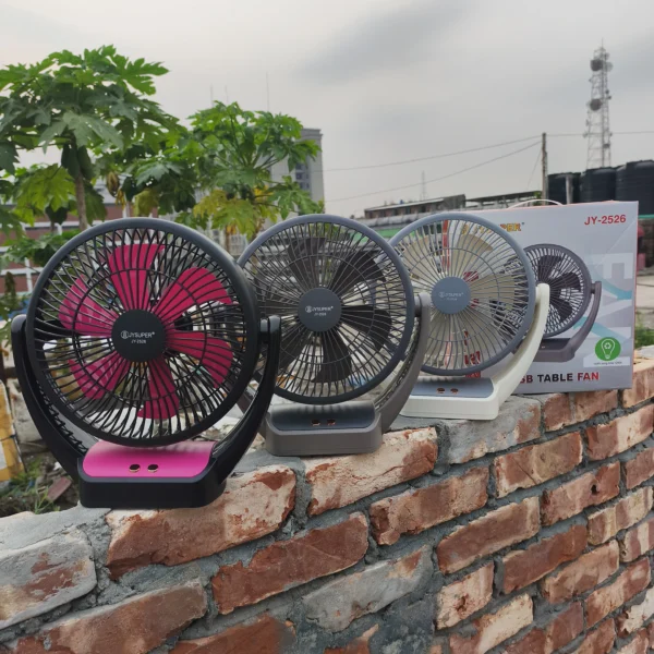 JYSUPER JY-2526 Rechargeable Desk Fan – 8000mAh Lithium Battery